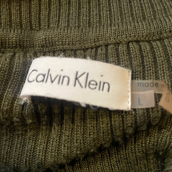 Calvin Klein Olive Green Turtleneck Sweater Dress in Women’s Large - Picture 9 of 9